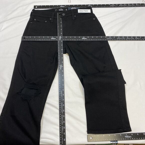 Hollister Jeans Men 26x30 Black No Fade Vintage Straight Distressed Denim Ripped - Picture 9 of 9